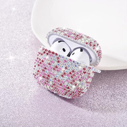 VISOOM Bling Jewelry Case for Airpods 4 Cases 2024 Cover Women, Sparkly Diamond Air Pods 4 Gen Case Glitter Rhinestone Airpod Case 4th Generation iPods 4 Case with Keychain for iPod Earbud Airpod 4th thumbnail 2