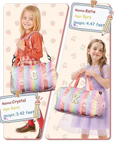 Vogewood Gifts for Niece-Girl Gym Bag with Shoe Compartment, Kid Personalized Weekender Overnight Bags, Initial Travel Tote with Makeup Pouch, Birthday Gift for Sister Granddaughter (Letter J) thumbnail 6