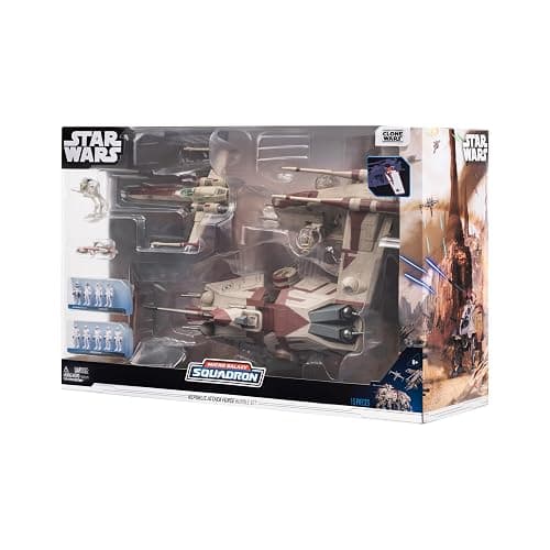 Star Wars Micro Galaxy Squadron Republic Attack Force Bundle Set - Deluxe Battle Pack with Five Vehicles Nine 1-Inch Micro Figure Accessories thumbnail 3