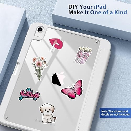 TiMOVO Case for iPad A16 11th Gen 11"/10th Gen 10.9", White | Pencil Holder, Slim Trifold Stand Protective Cover, Clear Transparent Back Shell, Auto Wake/Sleep thumbnail 6