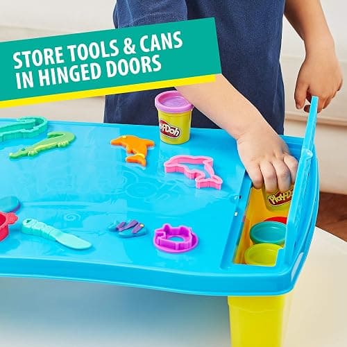 Play-Doh Play 'n Store Table Toy, 25+ Accessories, 8 Cans of Assort. Colors, Back to School Classroom Supplies, Kids Arts & Crafts, Preschool Toys, Ages 3+ (Amazon Exclusive) thumbnail 4