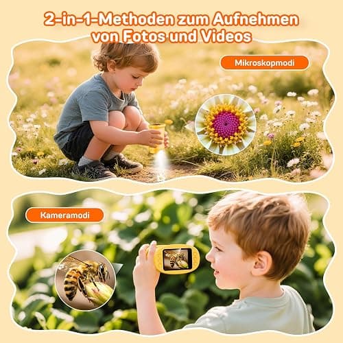 1000X Digital Handheld Microscope for Kids with 2.0" IPS Screen, Easter Gifts Portable STEM Science Lab Toy, Rechargeable Pocket Microscope Educational Gift for Boys & Girls Age 4-6 8-12, Orange thumbnail 6