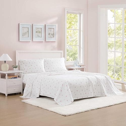 Poppy & Fritz - Twin Sheets, Luxurious Cotton Percale Bedding Set, Crisp & Cool, Super Soft Bed Essentials (Sweet Heart Pink, Twin) thumbnail 2