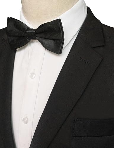 JEMYGINS Solid Color Pre-tied Bow Tie Adjustable Bowtie for Men thumbnail 3