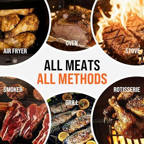 Upgraded Smart Bluetooth Wireless Meat Thermometer with Ultra-Thin Probe, 6 Sensors Accuracy Digital Food Thermometer 0.5S Instant Read, IP67 Waterproof for BBQ, Grill, Smoker, Oven, Air Fryer thumbnail 8