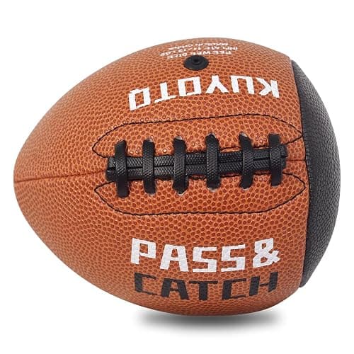 PassCatch Training Football, Peewee Size(Ages 3-9) Kids/Youth (Ages 7-13) Official Size(Ages 13+) Fatherless Bounce Back Leather Football Improving Enhance Solo Passing Catching Skills thumbnail 2