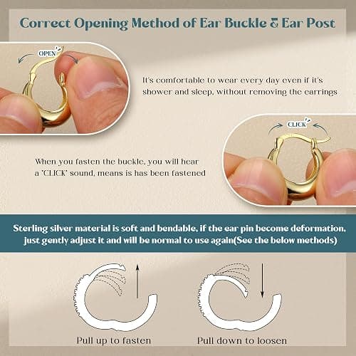 MILACOLATO 3Pairs 925 Sterling Silver Earrings for Women, 14K Gold Plated Small Huggie Hoop Earrings Sets for Multiple Piercing Hypoallergenic, CZ Cartilage Earrings Stacks Trendy Earrings Jewelry Gifts thumbnail 6