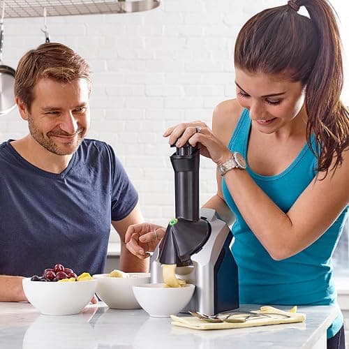 Yonanas Classic Frozen Fruit Soft Serve Maker for Healthy Vegan and Dairy-Free Treats, 200W Silver Machine with 36 Recipes, BPA Free, Easy to Clean, Quick and Simple to Use thumbnail 2