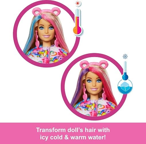 Barbie Cutie Reveal Care Bears Doll & Accessories, Series 2 Togetherness Bear with 10 Surprises Including Color Change & Mini Bear thumbnail 3
