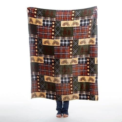 CARSTENS, INC. Travel Blanket, Premium Compact 2-in-1 Airplane Blanket/Pillow, Tree Plaid Rustic thumbnail 3