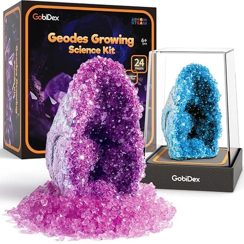 GobiDex Geodes Growing Science Kit for Kids Age 6-8-12, Geodes with Crystals Grow Fast in (24H), STEM Educational Science Experiments Toys, Geology & Rock Enthusiasts Collection, Gifts for Boys Girls - Image 1