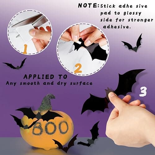 140pcs Bats Hallween Decorations Bats Wall Decor Realistic PVC 3D Black Scary Bat Sticker for Creepy Home Decor Halloween Party Decorations Supplies DIY Wall Decal Bathroom Indoor Halloween Decor thumbnail 6