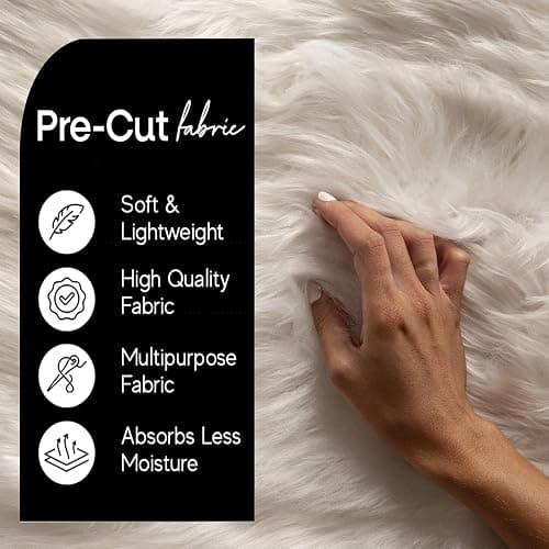 FabricLA Faux Fur Fabric by The Yard - Artificial Craft Fur - 36" X 60" Inch Wide - Fur Fabric for Craft Supply, DIY Furry Plush Projects, Sewing, Decoration, Upholstery, Platinum Gray, 1 Yard thumbnail 4