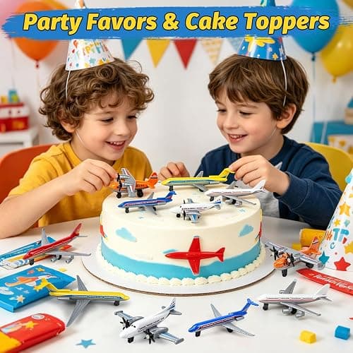YongnKids 18 pcs Airplane Toys, Diecast Plane Toy for Boys Age 3 4 5 6 7 | Alloy Toy Aircraft Models Incl Airlines Glider, Great for Kids Birthday Party Favors Goodie Bag Stuffers,Classroom Prizes thumbnail 7