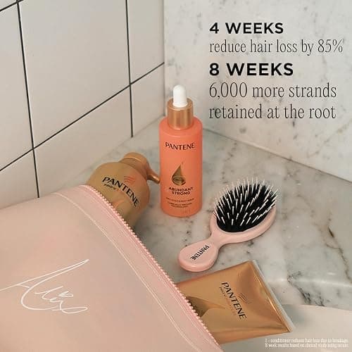 Alix Earle Pantene Abundant & Strong 5-Piece Gift Set - Regimen includes Shampoo (13.5 oz), Conditioner (8 oz), Serum (2 oz) for Hair Loss, Thinning, Anti-Breakage, Volume - Grows Healthier thumbnail 5