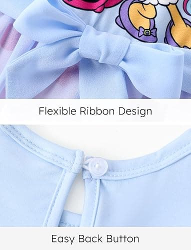 Disney Princess Frozen Elsa Minnie Mouse Stitch Toddler Girl Romper With Skirt Overlay Summer Jumpsuit with Bow 2-6 Years thumbnail 7