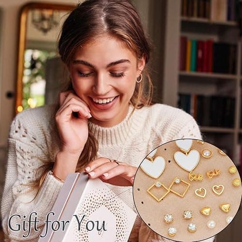 70 Pairs Gold Stud Earrings Set for Women Multipack, Trendy Hypoallergenic Pearl Cubic Zirconia Multiple Piercings Earrings Packs, Chunky Hoops Earrings for Gift Jewelry thumbnail 5