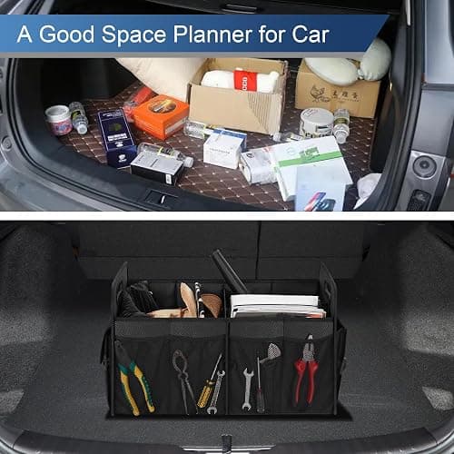 Femuar Car Trunk Organizer, Trunk Storage Organizer with 72L Large Capacity Waterproof Collapsible and 11 Pockets, Trunk Organizer for Suv/Jeep/Sedan, Large Size, Black thumbnail 6