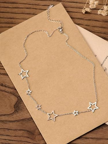 Sacina Gothic Y2k Star Choker Necklace, Star Necklace Y2k, Christmas New Year Jewelry Gift For Women thumbnail 7