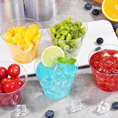 BYSNOW 100 Pack 9 oz Clear Plastic Cups, Plastic Wine Cups for Cocktail Party, Polystyrene Hard Cup with Higher Heat Resistance(9oz 100count) thumbnail 6