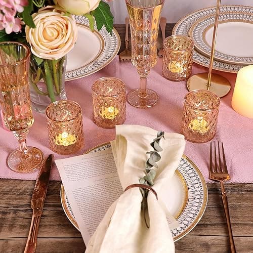 36pcs Gold Votive Candle Holders, Tealight Candle Holder Glass for Diwali, Gold Candle Holders for Wedding Table Centerpiece, Bridal Shower & Home Parties Supplies Decor thumbnail 2
