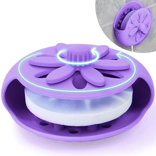 SHARLOVY Purple Shower Steamers Tray, Big Suction Cup Shower Steamer Tablet Holder Dish for Long Lasting Use, Flake Bath Bombs Container, Adornment Household Supply Car Decoration Yoga Decor - Image 1