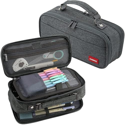JOINPRO Pencil Case, Large Capacity Pencil Case Organizer; Double Zipper Storage Bag; Big Pencil Pouch for College School Office Teen Girl Boy Men Women Adult - Image 1