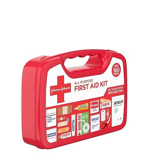 Johnson & Johnson All-Purpose Portable Compact First Aid Kit for Minor Cuts, Scrapes, Sprains & Burns, Ideal for Home, Car, Travel, Camping and Outdoor Emergencies, 160 Pieces - 160 Count thumbnail 6
