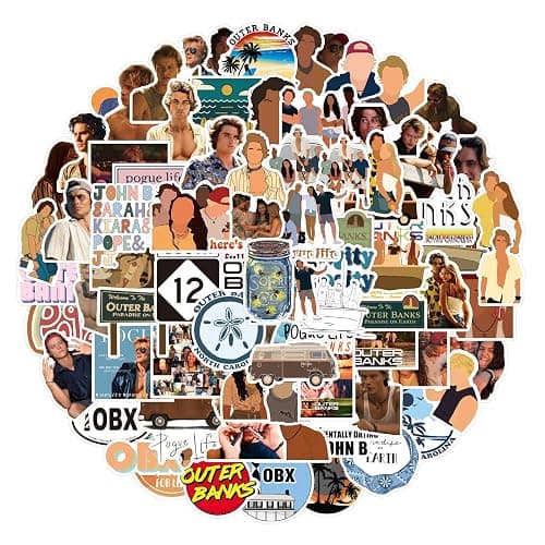 SEMYEIYO Outer Banks Graffiti Stickers 100 Pieces Waterproof for Vinyl PVC Decal,Luggage Laptop Scooter Water Bottle Stickers Kids/Teen Gifts thumbnail 3