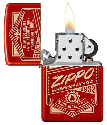 Zippo It Works Design Metallic Red Pocket Lighter thumbnail 3