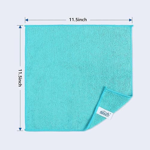 HOMEXCEL Lot de 8 Chiffons en Microfibre,Torchons Lavette Microfibre Ménage,Ultra-Doux, Haute Absorption, Idéal pour Cuisine, Voiture, vitres et Toute la Maison 30 x 30 CM, Multicolore thumbnail 3