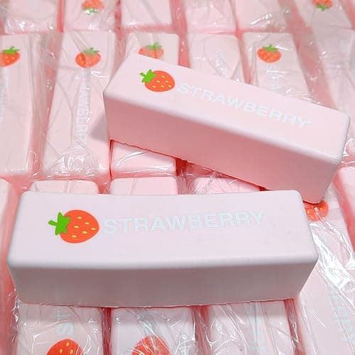 SUISUILE 2Pcs Strawberry Chocolate Stick Squishies, Super Soft Slow Rising Squishy Toys, Realistic Food Squishies for Adults, Kawaii Sticky Stress Relief Squeeze Toys for Desk Accessories (Strawberry) thumbnail 8