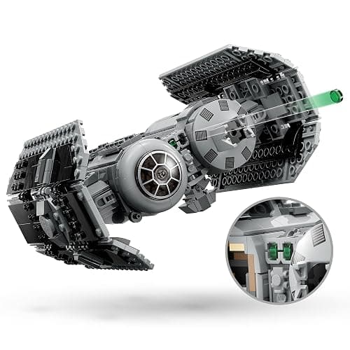 LEGO Star Wars TIE Bomber Model Building Kit, Star Wars Toy Starfighter with Gonk Droid Figure, Darth Vader Minifigure and Lightsaber, Collectible Star Wars Gift for 9 Year Olds, 75347 thumbnail 4