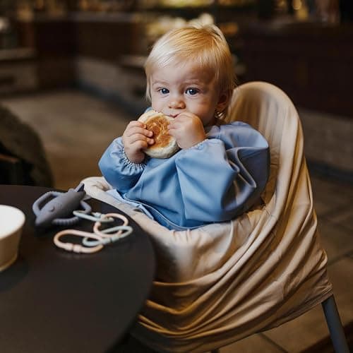mushie Long Sleeve Baby Bib | Water Resistant Adjustable Fit for Ages 6-24 Months thumbnail 6