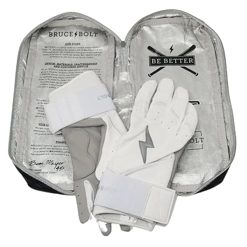BRUCE BOLT Chrome Series Long Cuff Batting Gloves - Multiple Colors - Adult & Youth Sizes thumbnail 6