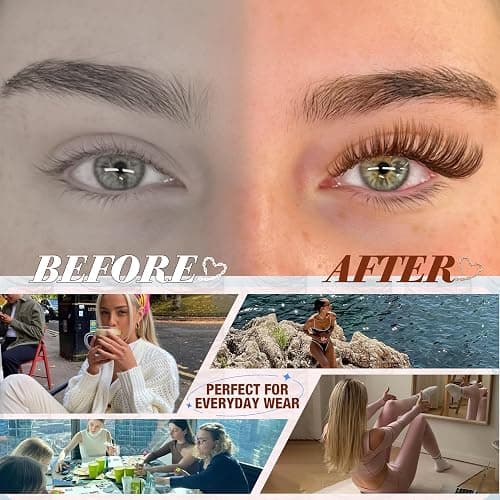Mavphnee Brown Lash Clusters Dark Brown Eyelash Extensions Natural Cluster Lashes CC-Curly Pestañas Postizas Wispy Individual Lash Extensions 3D Lash 8-16MM Brown Eyelash Clusters 144PCS DIY at Home thumbnail 6