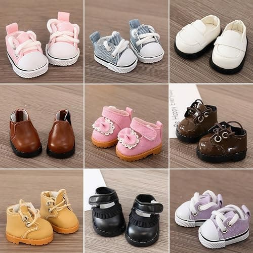 Doll Shoes for Lu bubu 17cm Dolls(No Doll) Accessories, Cute Martin Boots PU Leather Shoes Suitable for 17cm Doll, Dress Up Doll Shoe Replacement White thumbnail 5