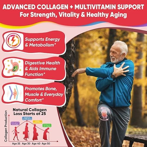 Collagen Peptide Gummies for Women & Men Sugar-Free, Multi Collagen Hydrolyzed w/ 1500mg Protein Type I,II,III,V,X, 5000mcg Biotin, Methylated B12, Vitamin C A E D3 B6 for Skin Hair Nails, Bone, 60Cts thumbnail 5