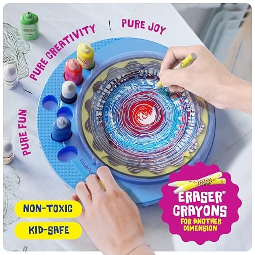 Dan&Darci Paint Spin Art Machine Kit for Kids - Arts & Crafts for Boys, Girls - Art Craft Set Christmas Gift for 6-9 Year Old Boy, Girl - Painting Spinner Toys - Birthday Gift Ideas for Ages 6-12 Year thumbnail 3