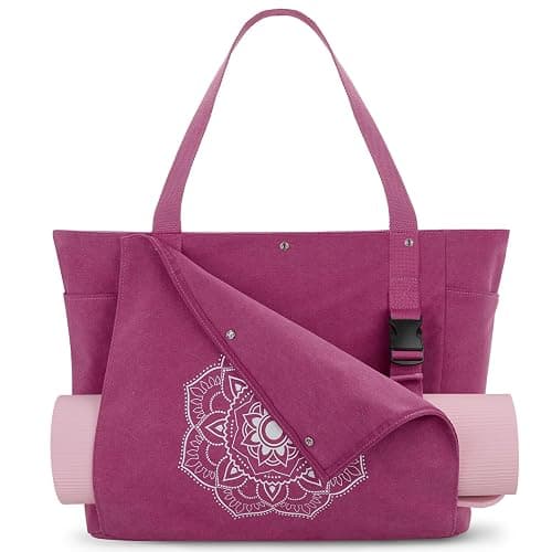 Gonex Yoga Mat Bag, Yoga Gym Bag Tote Bag with Multi Pockets For Women Men, Canvas Yoga Mat Carrier Take in Out Mat Easily For Pilates Travel Workout Office - Image 1