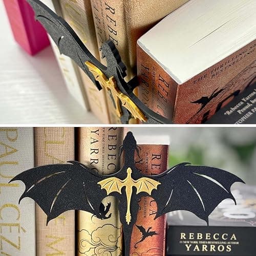 Tostmrks Handmade Dragon Bookshelf Decoration - Fantasy Dragon Books, Book Accessories for Book Lovers, Fourth Wing and Acotar Shelf Decoration, Fantasy Fans, Improved Durable Edition Tail thumbnail 5