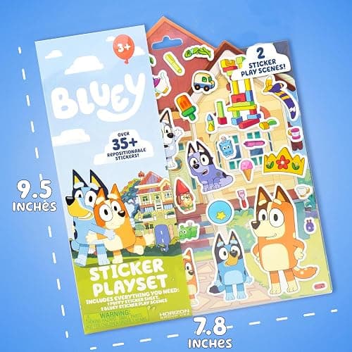 Horizon Group USA Bluey Sticker Playset, 2 Sticker Play Scenes, 35+ Reusable Puffy Bluey Repositionable Stickers for Kids, Perfect for Travel, Screen-Free Fun thumbnail 7