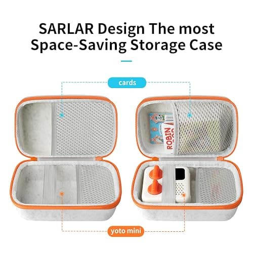 Travel Case for Yoto Mini (2024 Edition), Hard Carrying Case with Odor-Free Felt Fabric for Children, Accessories kids Audio Music player, Up To 40 Audiobook Cards, Gray thumbnail 4