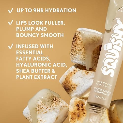 COVERGIRL Clean Fresh Squishy Glaze Lip Butter Balm, Flavored, Non-Sticky, with Vitamin E & Shea Butter – 140 Toasted Vanilla (Sheer Beige) thumbnail 3