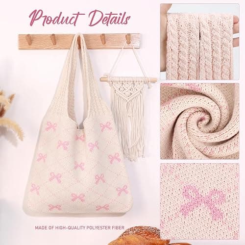KPX Crochet Tote, Beach Mesh Knitted Shoulder Bag - Large Aesthetic Hobo Bag for Women - Summer thumbnail 4