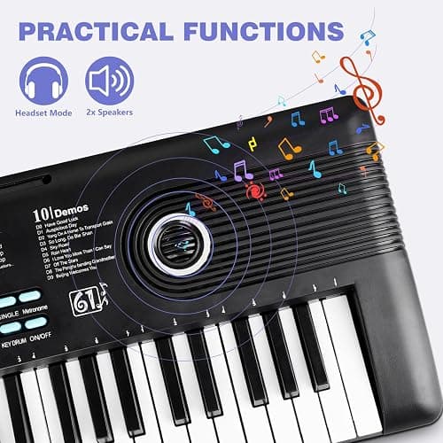 61 key keyboard Piano,Portable Electronic Digital Piano,Built In Dual Speakers,External Microphone,Power Plug,Rich Teaching Content,Multi-Functional Electronic Piano Suitable For Beginners kkek5 thumbnail 2