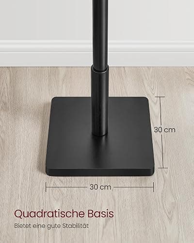 VASAGLE Garderobenständer, Kleiderständer Massivholz, Jackenständer Baumform, 8 Haken für Jacken, Hüte, für Flur, Haken und Haltestange aus Kautschukholz, tintenschwarz RCR010B01 thumbnail 6