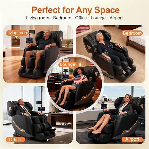 GOLD TIME Upgraded Massage Chair Full Body, Zero Gravity Recliner with Heat, 10 Fix Points, Bluetooth, Touch Screen, Footrest, Shiatsu Massage Chair Full Body for Parents, Seniors & Easy Assembly thumbnail 9