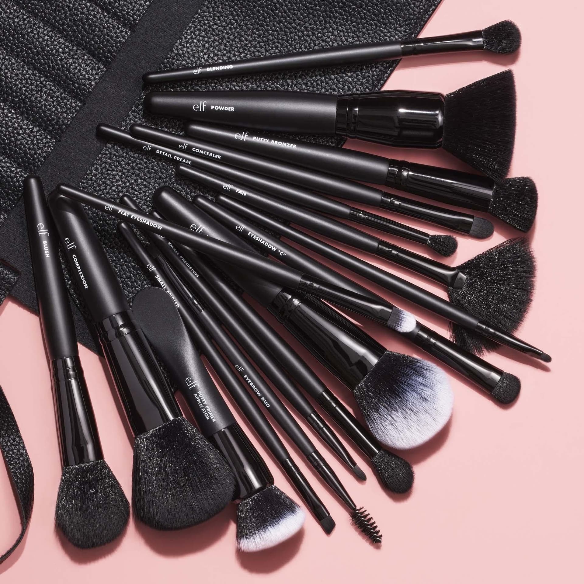 e.l.f. Ultimate Makeup Brush Set & Travel Roll, 17-Piece Brush Kit, Brushes For Eyeshadow, Foundation, Powder, Concealer & more, Vegan & Cruelty-free thumbnail 3