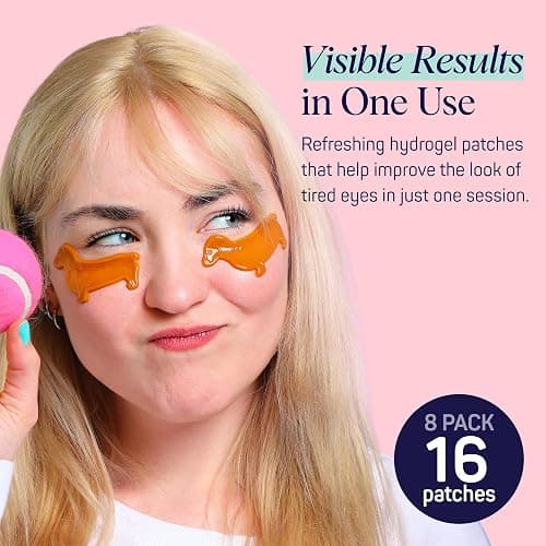 SpaLife So Fetch Hydrogel Under Eye Patches for Dark Circles | Mothers Day Gifts | Dachshund Under Eye Patches for Puffy Eyes | Weiner Dog Undereye Bags | Pack of 8 Pairs (8 Undereye Treatments) thumbnail 4